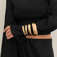 Thumbnail for Classic 6pcs Glossy Wide Cuff Bangle Bracelet Set