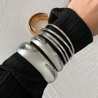 Thumbnail for Classic 6pcs Glossy Wide Cuff Bangle Bracelet Set