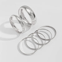 Thumbnail for Classic 6pcs Glossy Wide Cuff Bangle Bracelet Set