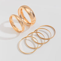 Thumbnail for Classic 6pcs Glossy Wide Cuff Bangle Bracelet Set