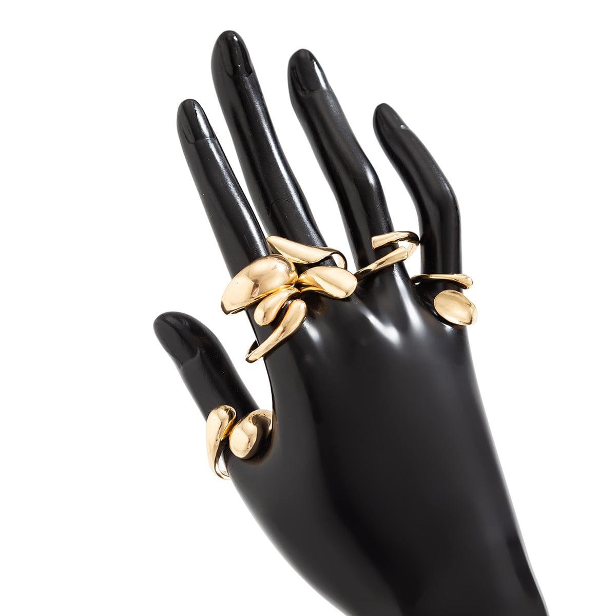 Classic 6pcs Gold Silver Plated Irregular Waterdrop Ring Set - ArtGalleryZen