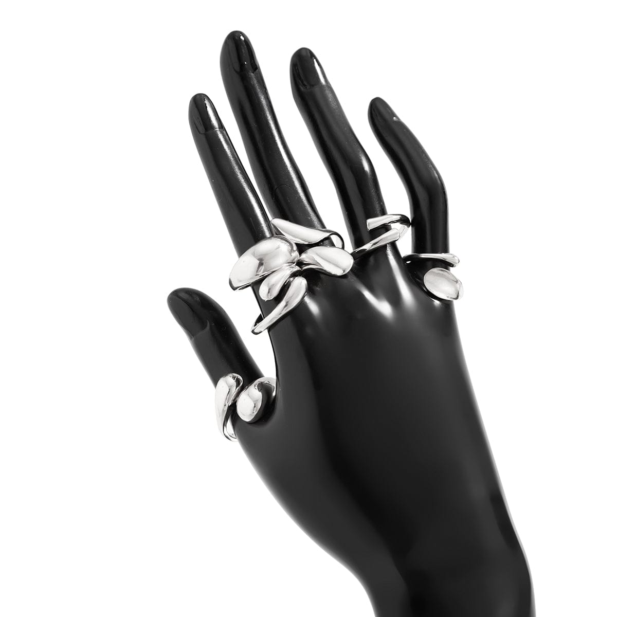 Classic 6pcs Gold Silver Plated Irregular Waterdrop Ring Set - ArtGalleryZen