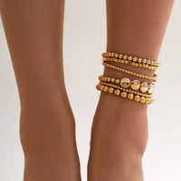 Thumbnail for Classic 6pcs Star Round Disk Ball Chain Anklet Set