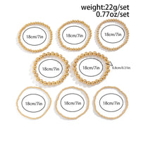 Thumbnail for Classic 8pcs Gold Silver Tone Ball Chain Bracelet Set