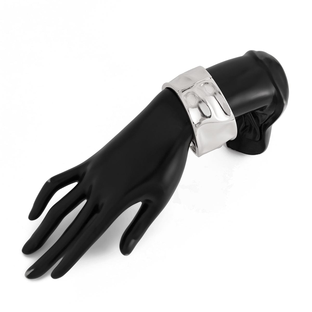 Classic Chunky Glossy Textured Wide Cuff Bangle Bracelet - ArtGalleryZen