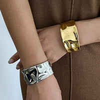 Thumbnail for Classic Chunky Glossy Textured Wide Cuff Bangle Bracelet