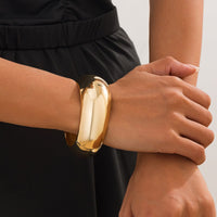 Thumbnail for Classic Gold Tone Wide Cuff Bangle Bracelet