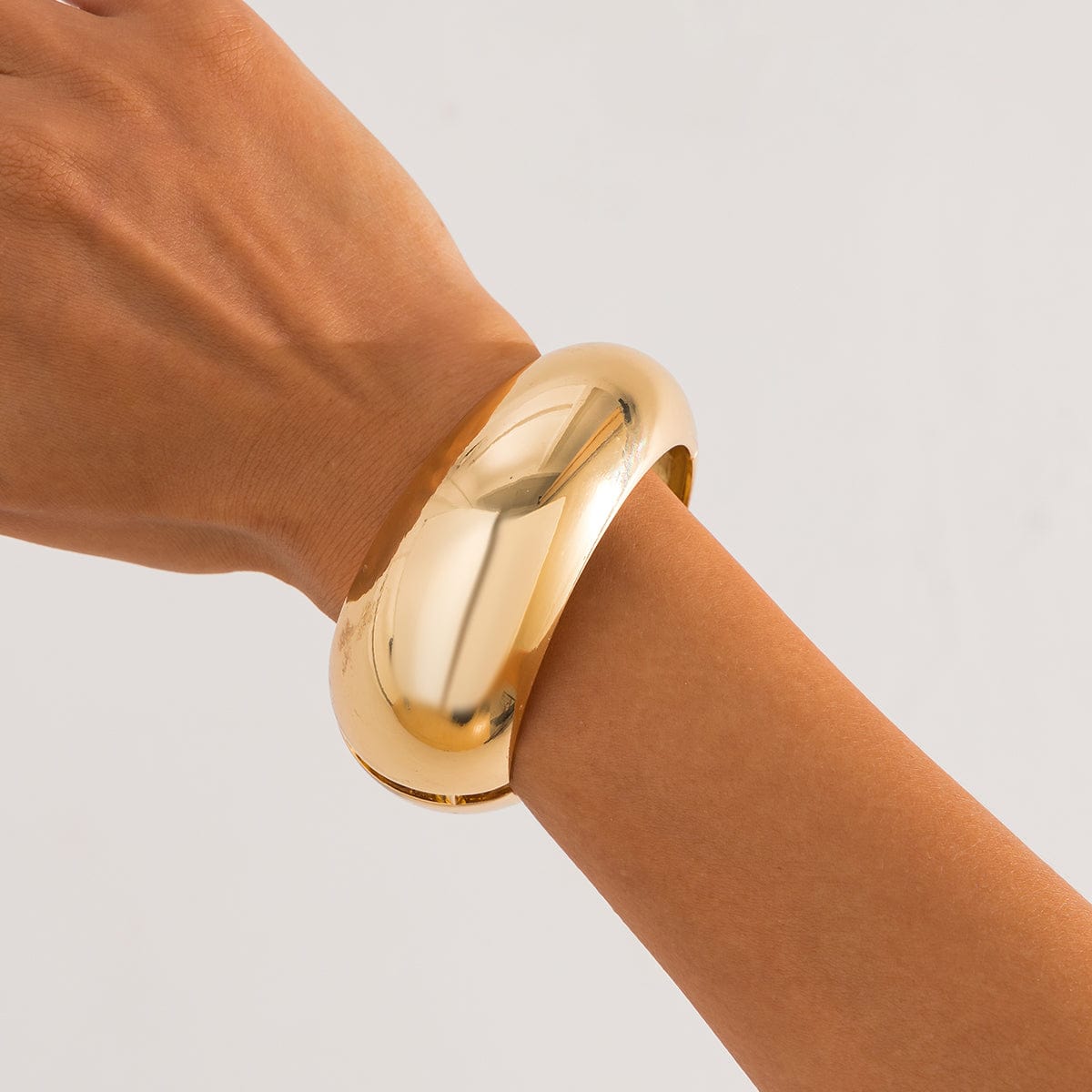 Classic Gold Tone Wide Cuff Bangle Bracelet