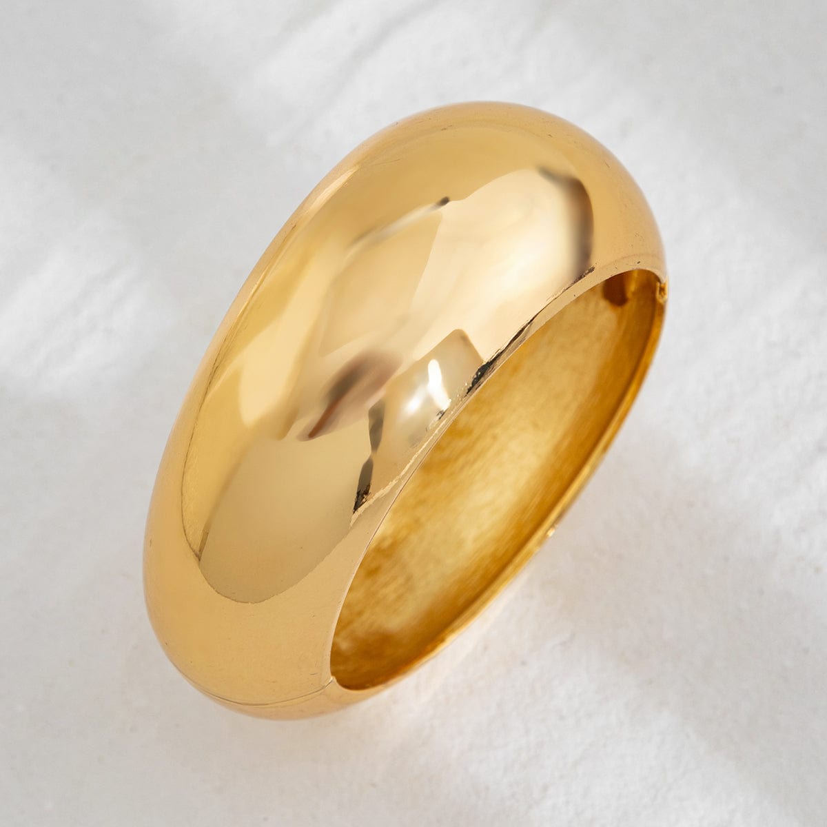 Classic Gold Tone Wide Cuff Bangle Bracelet