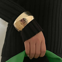 Thumbnail for Classic Chunky Textured Wide Cuff Bangle Bracelet - ArtGalleryZen