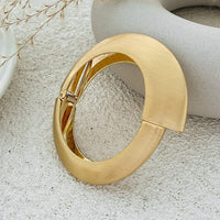 Thumbnail for Classic Frosted Gold Tone Curved Bangle Bracelet Set