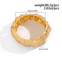 Thumbnail for Classic Frosted Gold Tone Curved Bangle Bracelet Set
