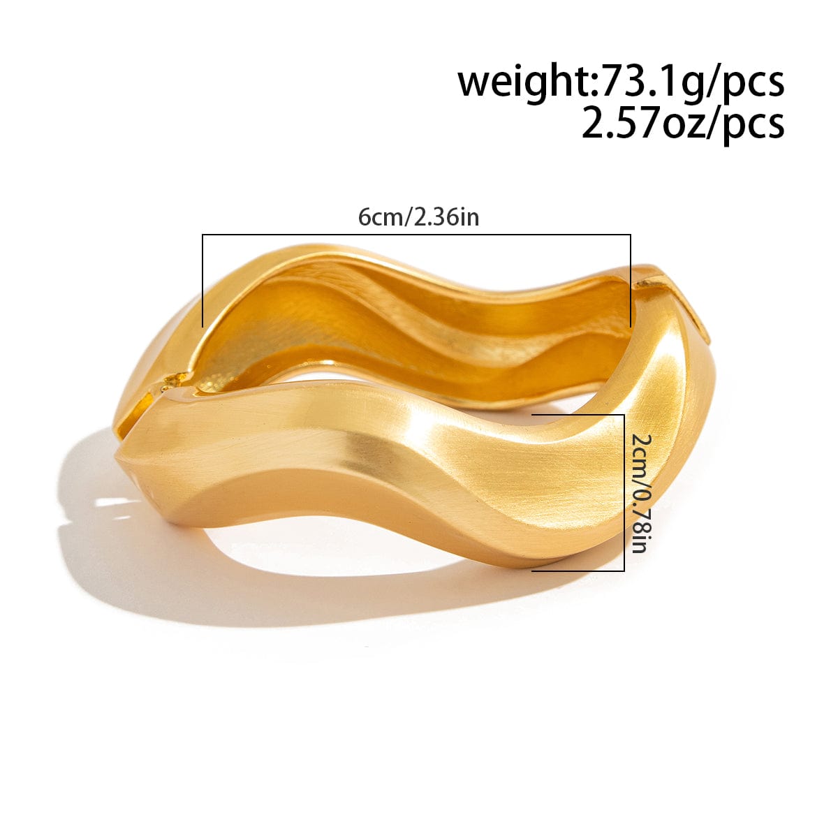 Classic Frosted Gold Tone Curved Bangle Bracelet Set