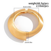 Thumbnail for Classic Frosted Gold Tone Curved Bangle Bracelet Set