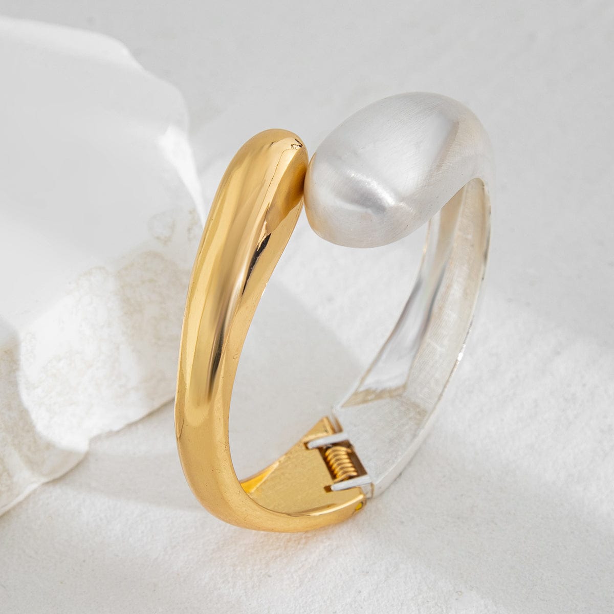 Classic Frosted Metallic Waterdrop Bangle Bracelet - ArtGalleryZen