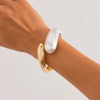 Thumbnail for Classic Frosted Metallic Waterdrop Bangle Bracelet