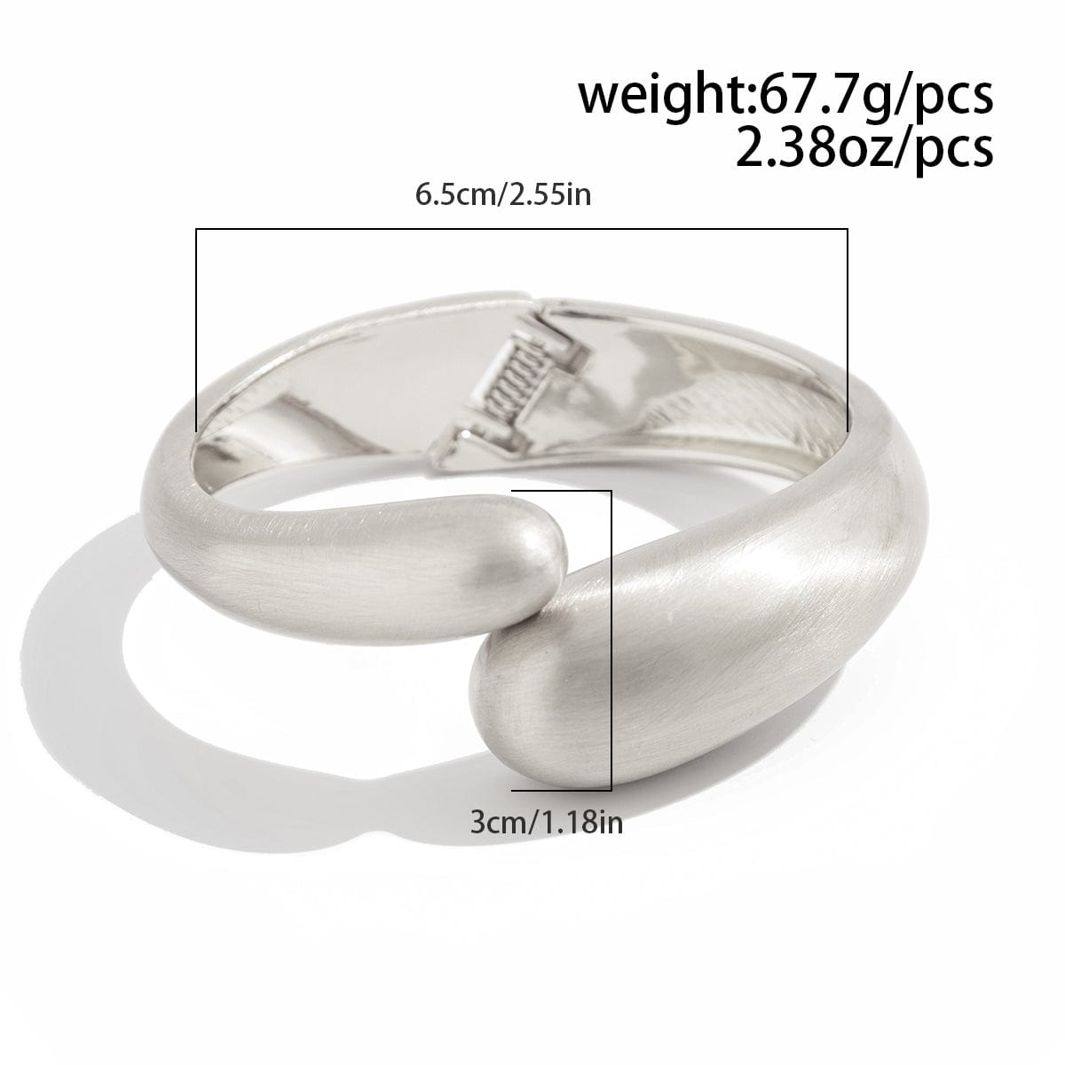 Classic Frosted Metallic Waterdrop Bangle Bracelet