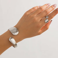 Thumbnail for Classic Glossy Open Ring Bangle Bracelet Set