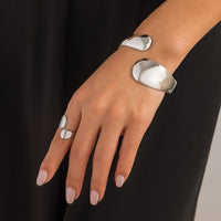 Thumbnail for Classic Glossy Open Ring Bangle Bracelet Set