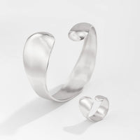 Thumbnail for Classic Glossy Open Ring Bangle Bracelet Set