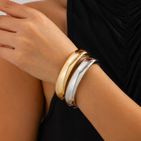 Thumbnail for Classic Gold Silver Plated Bangle Bracelet - ArtGalleryZen