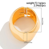 Thumbnail for Classic Gold Silver Plated Cut Surface Wide Cuff Bangle Bracelet