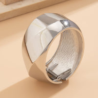 Thumbnail for Classic Gold Silver Plated Cut Surface Wide Cuff Bangle Bracelet