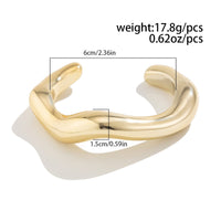 Thumbnail for Classic Gold Silver Plated Glossy Wave Bangle Bracelet - ArtGalleryZen