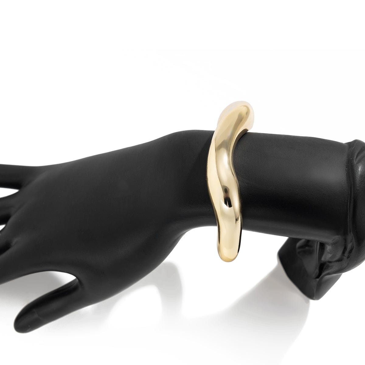 Classic Gold Silver Plated Glossy Wave Bangle Bracelet - ArtGalleryZen