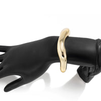 Thumbnail for Classic Gold Silver Plated Glossy Wave Bangle Bracelet - ArtGalleryZen