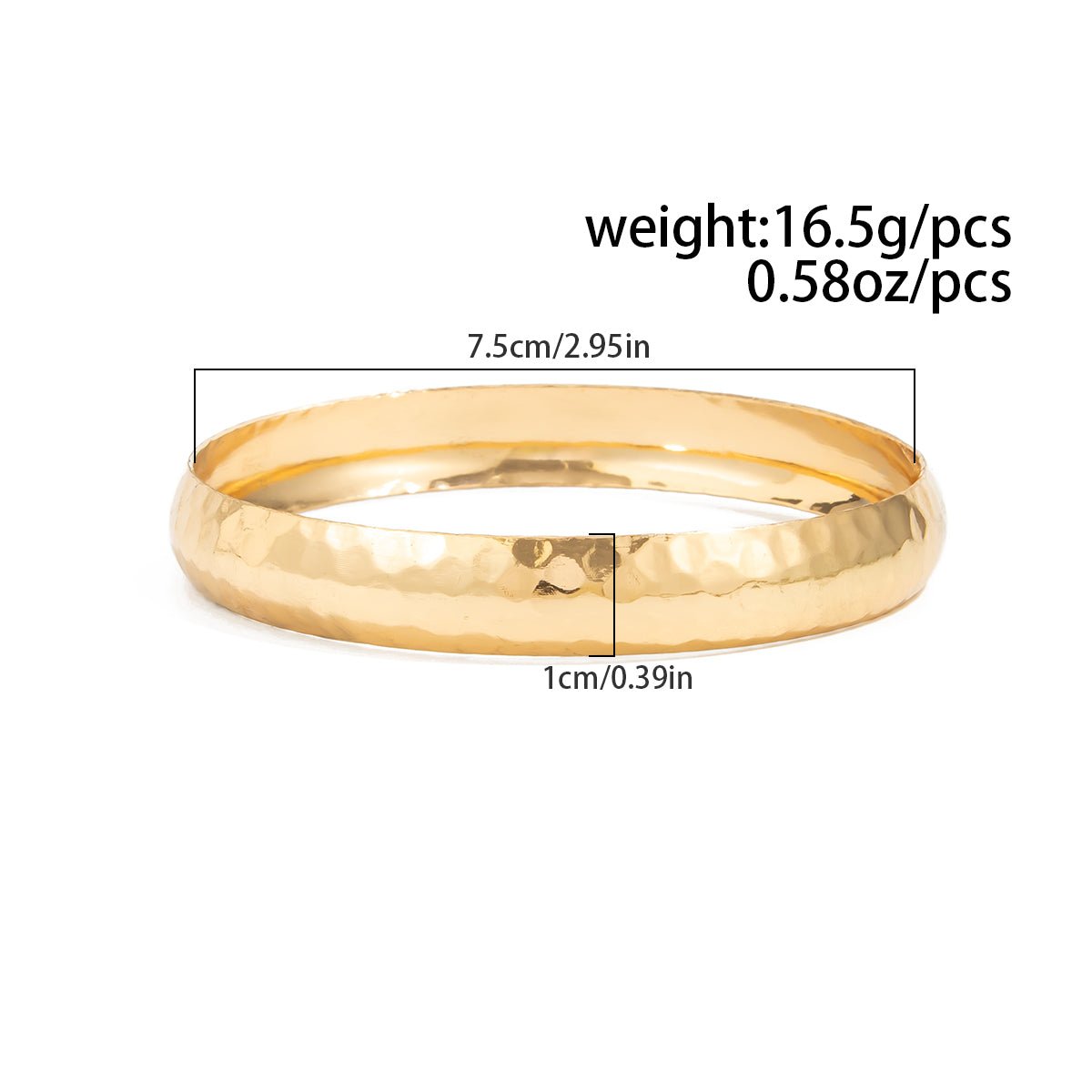 Classic Gold Silver Plated Hammered Arm Cuff - ArtGalleryZen