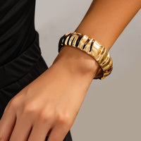 Thumbnail for Classic Gold Silver Plated Textured Bangle Bracelet