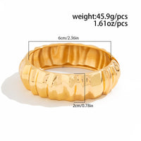 Thumbnail for Classic Gold Silver Plated Textured Bangle Bracelet