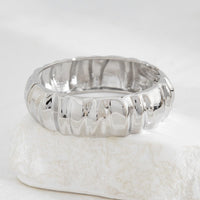 Thumbnail for Classic Gold Silver Plated Textured Bangle Bracelet