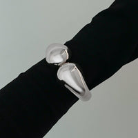 Thumbnail for Classic Gold Silver Tone Glossy Open Bangle Bracelet