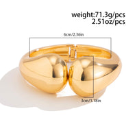 Thumbnail for Classic Gold Silver Tone Glossy Open Bangle Bracelet