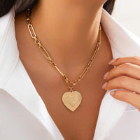 Thumbnail for Classic Heart Pendant Paperclip Chain Necklace