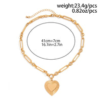 Thumbnail for Classic Heart Pendant Paperclip Chain Necklace