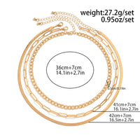 Thumbnail for Classic Layered Curb Herringbone Chain Necklace Set - ArtGalleryZen