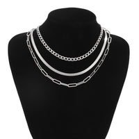 Thumbnail for Classic Layered Curb Herringbone Chain Necklace Set - ArtGalleryZen