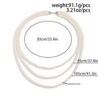 Thumbnail for Classic Layered Pearl Long Chain Necklace - ArtGalleryZen