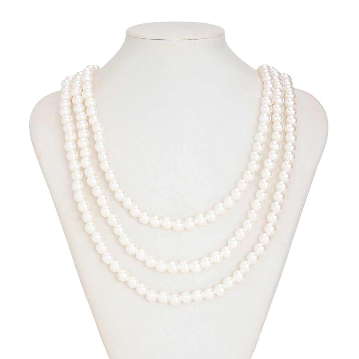 Classic Layered Pearl Long Chain Necklace