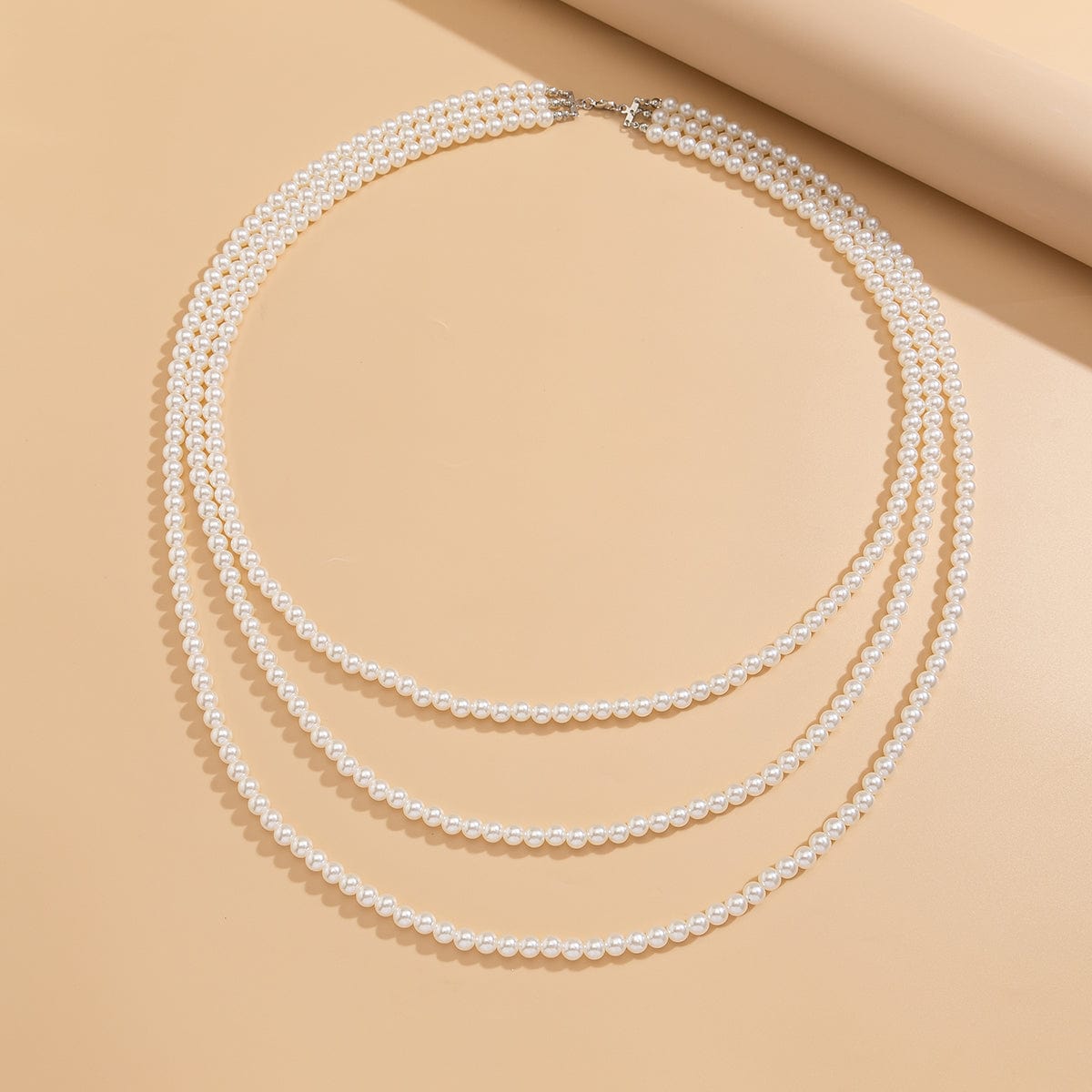 Classic Layered Pearl Long Chain Necklace