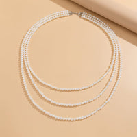 Thumbnail for Classic Layered Pearl Long Chain Necklace