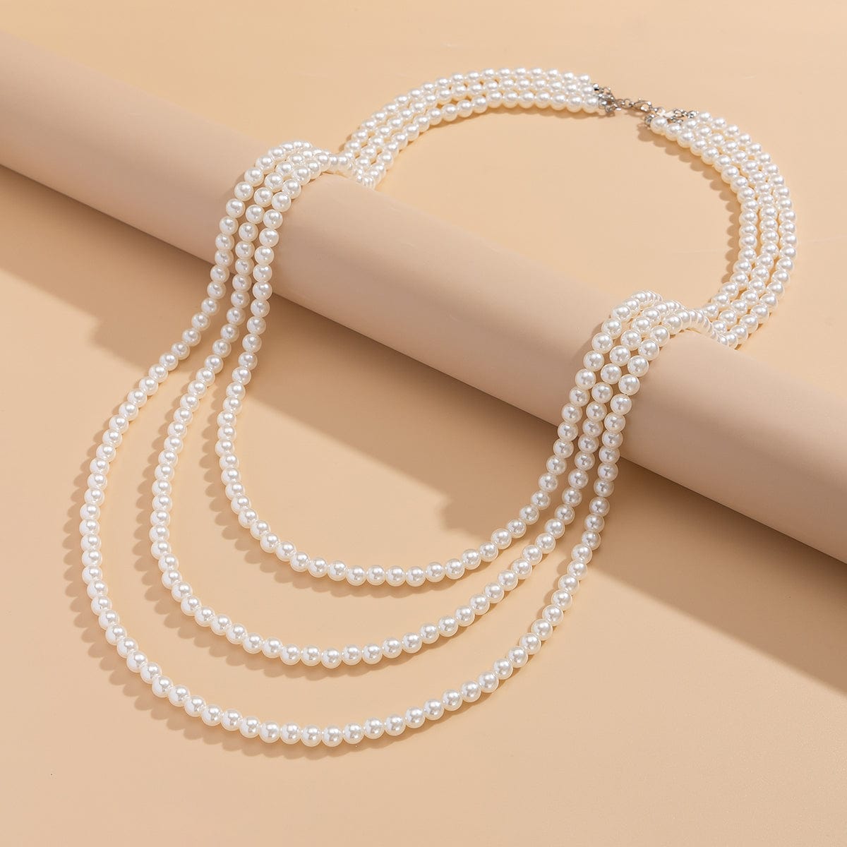 Classic Layered Pearl Long Chain Necklace