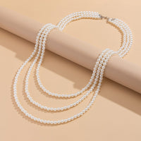 Thumbnail for Classic Layered Pearl Long Chain Necklace