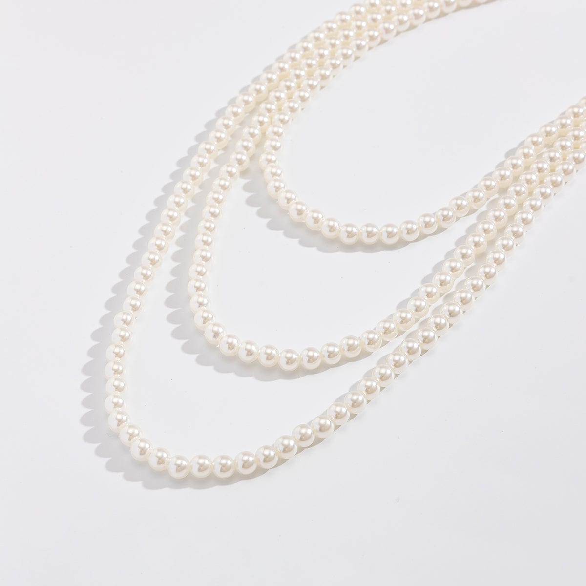 Classic Layered Pearl Long Chain Necklace