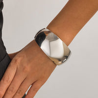 Thumbnail for Classic Metallic Chunky Wide Cuff Bangle Bracelet - ArtGalleryZen