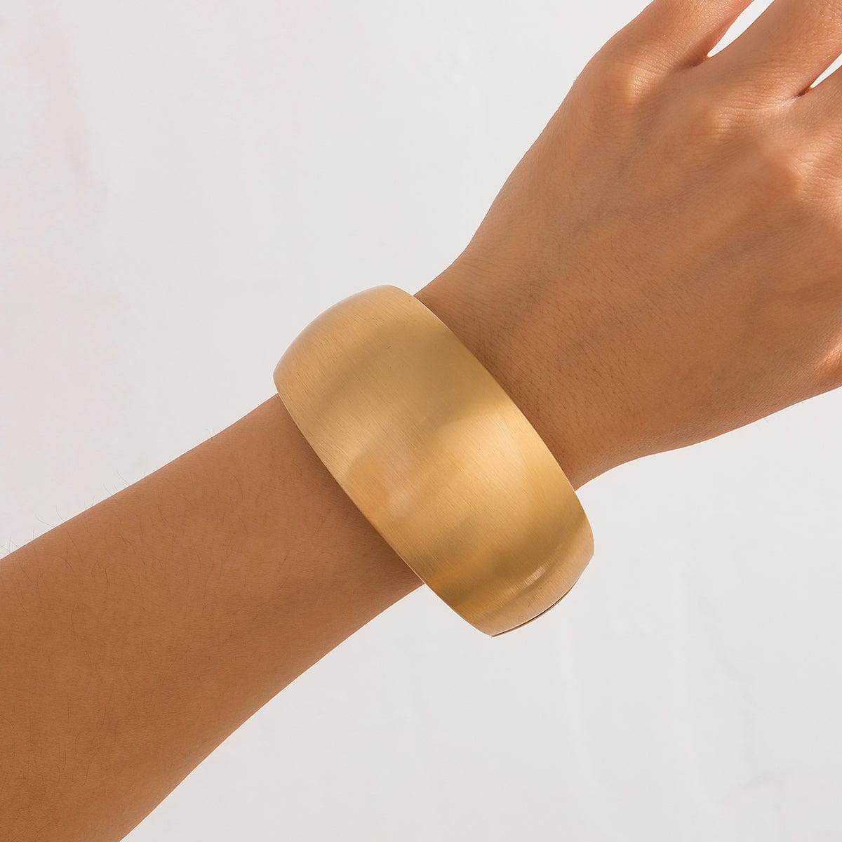 Classic Metallic Chunky Wide Cuff Bangle Bracelet - ArtGalleryZen