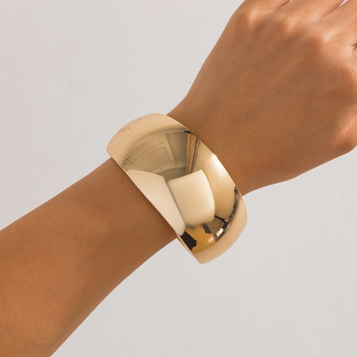 Classic Metallic Chunky Wide Cuff Bangle Bracelet - ArtGalleryZen